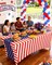 4th of July Table Cloths – 2 Pack USA 250th Anniversary Spandex Fitted Stretch Table Covers, 6ft Rectangle American Flag Tablecloths for Independence Day Party